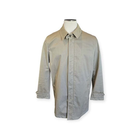 Michael Kors Trench Coat Mens L Overcoat Waterproof Business Formal Beige - Picture 1 of 6
